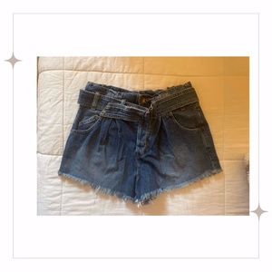 Free People High Waisted Paper Bag Shorts